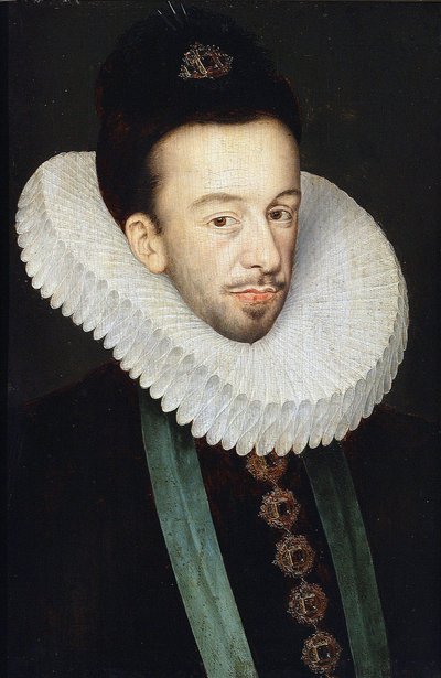 Retrato de Henrique III da França, Rei da Polónia e Grão-Duque da Lituânia par Quesnel, François (1543-1619). Óleo sobre madeira, tamanho : 37x25,5 de François Quesnel
