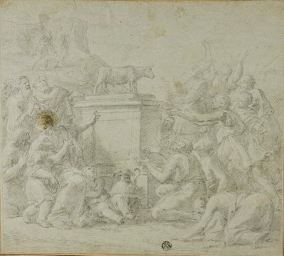 A adoração do bezerro de ouro pelos israelitas de François Roëttiers