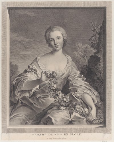 Retrato de Louise Henriette de Bourbon Conti como Flora, 1766-1805. de François Voyez