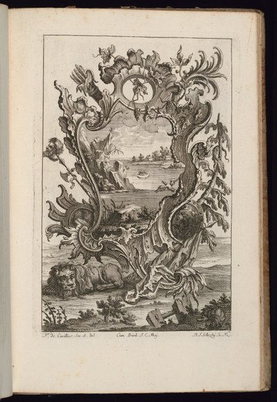 Cartucho com Aljava e Leão, Livro dos Cartuchos Irregulares de François de Cuvilliés the Elder