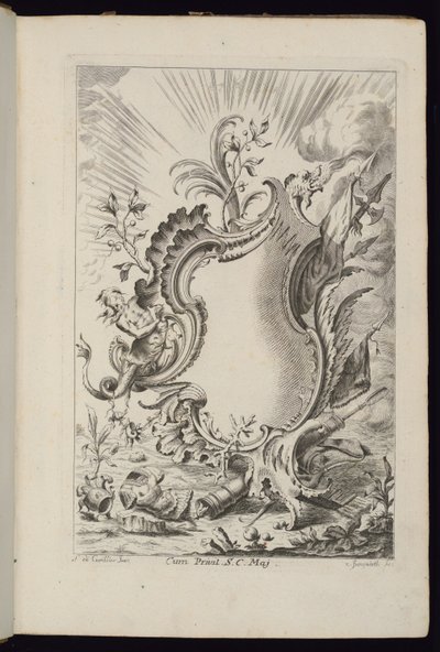 Cartucho com Dragão, Livro de Cartuchos para Diferentes Usos de François de Cuvilliés the Elder
