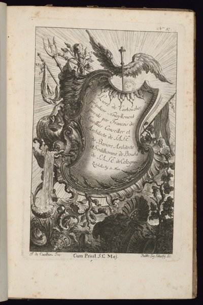Cartucho com Cajado de Mercúrio, Livro dos Cartuchos Irregulares de François de Cuvilliés the Elder