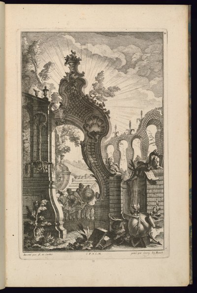 Projeto para fonte com arcos de treliça de François de Cuvilliés the Elder