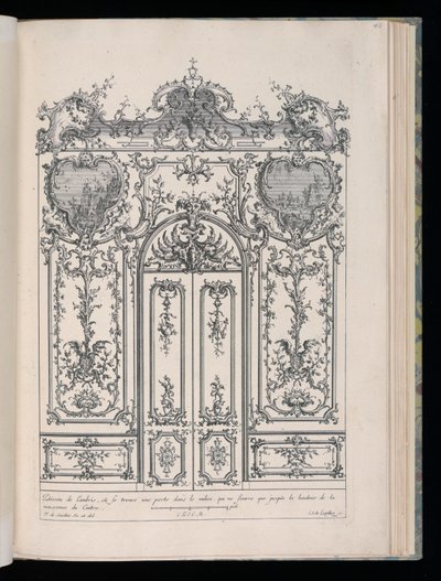 Muro com Porta Dupla, Livre de Lambris de François de Cuvilliés the Elder
