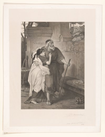 Édipo cego liderado por Antígona de François de Meersman (signed by artist)