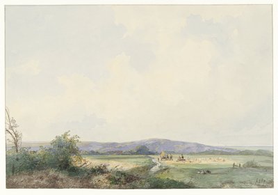 Paisagem com prados, perto das dunas de Frans Arnold Breuhaus de Groot