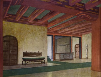 Vestíbulo num Hotel (cor litho) de Frans Arnold Breuhaus de Groot