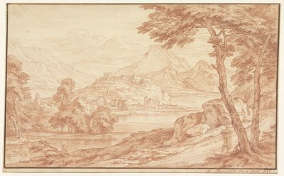 Paisagem com uma aldeia à beira-mar de Frans Boudewijns