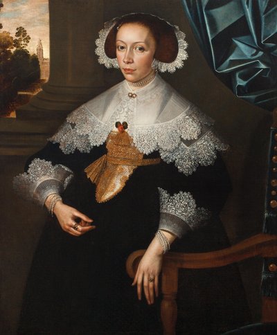 Retrato de Florence-Marguerite de Renesse-Warfusée, Condessa de Grimbergen, 1641 (par de 3114329) de Frans Denys