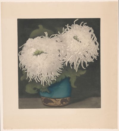 Dois crisântemos de Frans Everbag (signed by artist)
