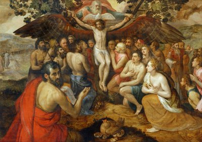 Alegoria trinitária, Deus reunindo o seu povo e ... de Frans Floris