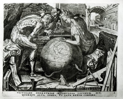 Geometria, gravada por Hieronymus Cock (c.1510-70) de Frans Floris
