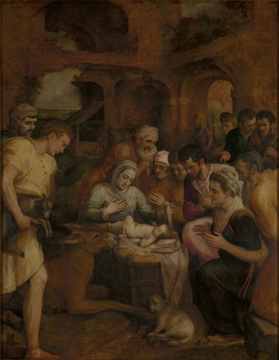 A adoração dos pastores de Frans Floris
