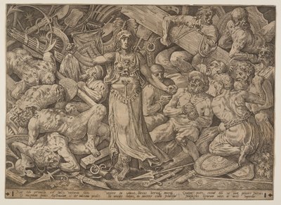 Vitória rodeada de prisioneiros e troféus de guerra de Frans Floris I