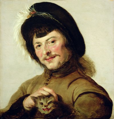 Um jovem com um gato, 1635 de Frans Follower of Hals