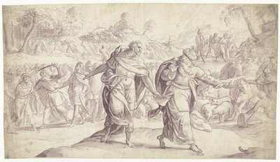 Joshua tem os cinco reis dos amonitas executados
História de Joshua (título da série) de Frans Francken (I)