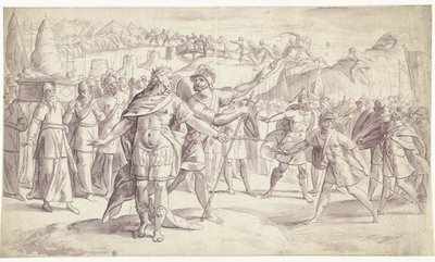 O povo de Israel atravessa o rio
História de Joshua, ? (4?) (título da série) de Frans Francken (I)