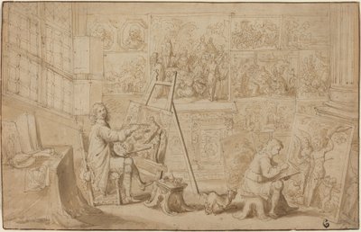 Estúdio de um artista [reto] de Frans Francken the Younger