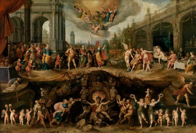 O homem tendo que escolher entre as virtudes e os vícios, 1635 de Frans Francken the Younger