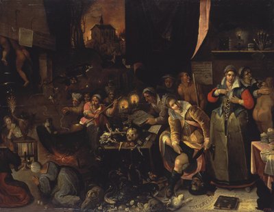 A cozinha das bruxas, 1606 de Frans Francken the Younger
