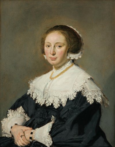 Alemão: Bildnis einer Frau Retrato de uma Mulher de Frans Hals