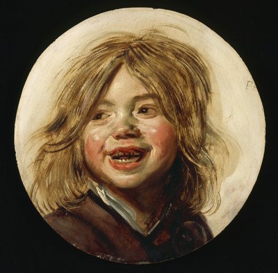 Rindo Criança, c.1620-5 (óleo sobre madeira) de Frans Hals