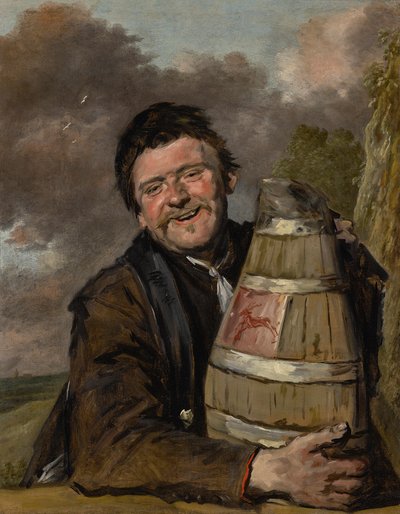 Homem com um jarro de cerveja de Frans Hals