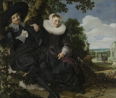 Retrato de um casal, provavelmente Isaac Abrahamsz Massa e Beatrix van der Laen, c.1622 (óleo sobre tela) de Frans Hals