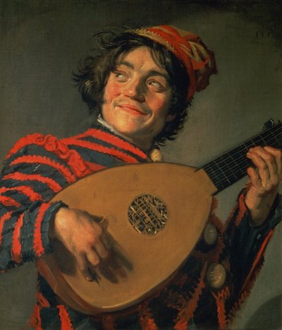 Retrato de um bobo da corte com um alaúde de Frans Hals