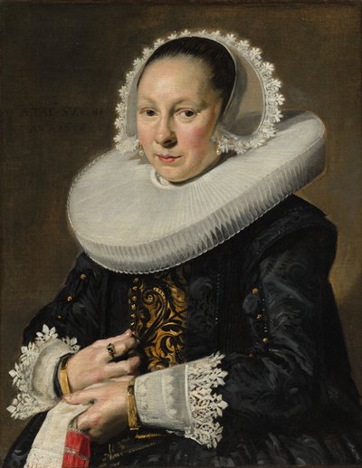 Retrato de uma mulher, provavelmente Aeltje Dircksdr. Pater, 1638. de Frans Hals