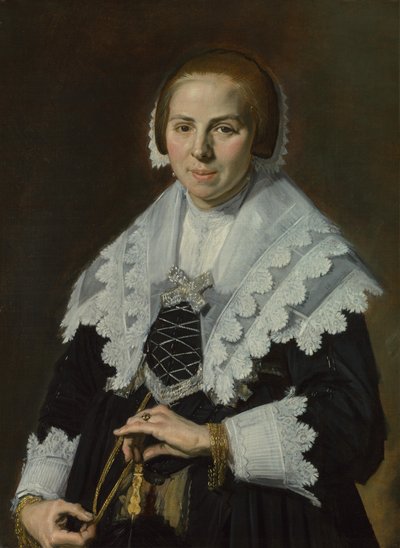 Retrato de uma mulher com um ventilador, c. 1640 de Frans Hals