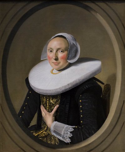 Retrato de uma mulher (Marie Larp ), c.1635-38 (óleo sobre tela) de Frans Hals