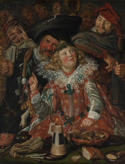 Entrudo foliões (The Merry Company) c.1615 (óleo sobre tela) de Frans Hals