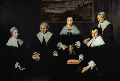 As Regentes da Almhouse dos Antigos, Haarlem, 1664 de Frans Hals