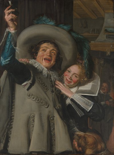 Jovem e mulher em uma pousada, 1623. de Frans Hals