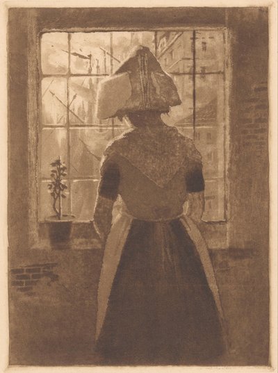 Garota da Zelândia na frente da janela de Frans Hermesdorf