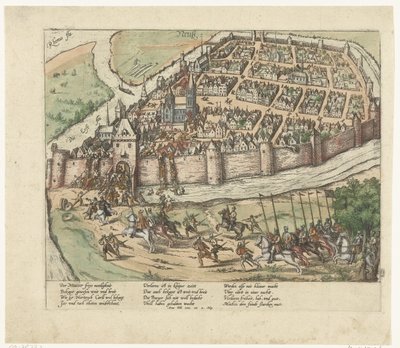 Tomando Neuss, 1585 Série 9: Eventos holandeses e alemães, 1583-1587 (título da série) de Frans Hogenberg