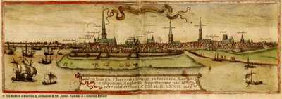Mapa hamburgo 1572 de Frans Hogenberg