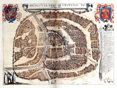 Mapa de Moscou, 1572 de Frans Hogenberg