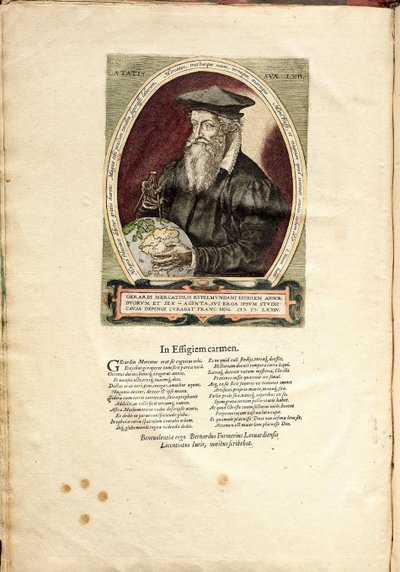 Retrato de Gerardus Mercator 1512-1594, 62 anos de Frans Hogenberg