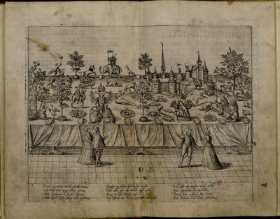 O casamento do duque John William de Jülich-Cleves-Berg e Jakobea de Baden, 1585 de Frans Hogenberg