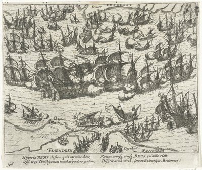 O naufrágio da Armada Espanhola em 1588, 1613-1615 de Frans Hogenberg