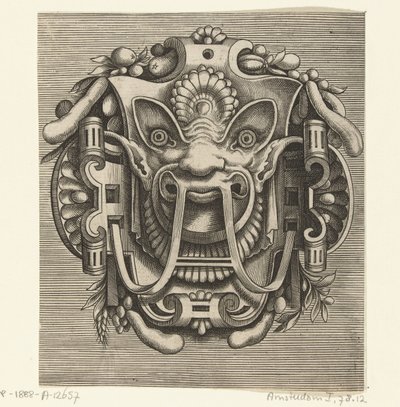 Masker van rolwerk Desenho engenhoso de várias formas de máscaras… (título da série) de Frans Huys