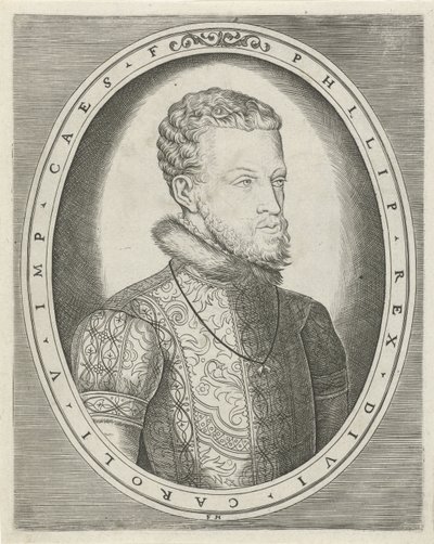 Retrato de Carlos V de Habsburgo ou Filipe II de Espanha Retratos de reis, rainhas, príncipes e princesas (título da série) de Frans Huys