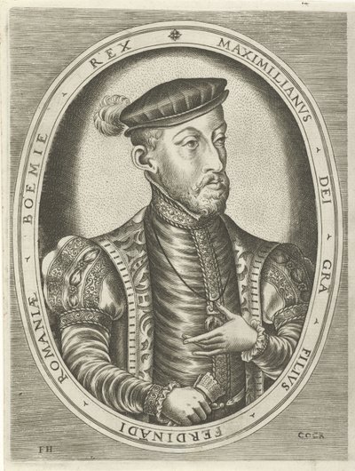 Retrato do Imperador Maximiliano II
Retratos de reis, rainhas, príncipes e princesas (título da série) de Frans Huys