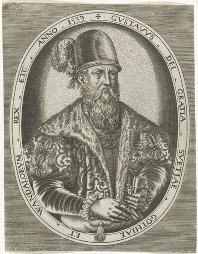 Retrato do Rei Gustaaf I da Suécia
Retratos de reis, rainhas, príncipes e princesas (título da série) de Frans Huys
