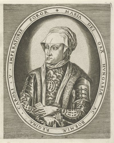 Retrato da Governadora Maria da Hungria Retratos de reis, rainhas, príncipes e princesas (título da série) de Frans Huys