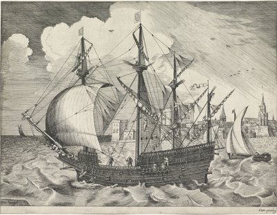 Quatro mestres saem do porto Veleiros (título da série) de Frans Huys