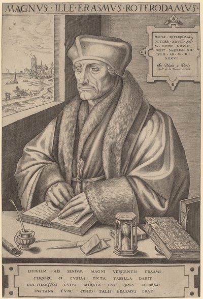 Erasmo de Roterdã de Frans Huys after Hans Holbein the Younger
