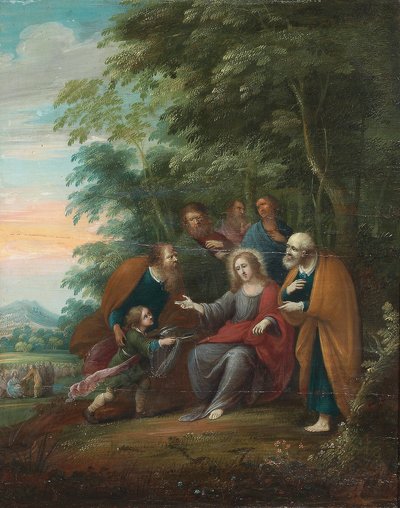 Cenas da Vida de Cristo e Seus Ensinamentos (óleo no painel) de Frans III (attr. to) Francken